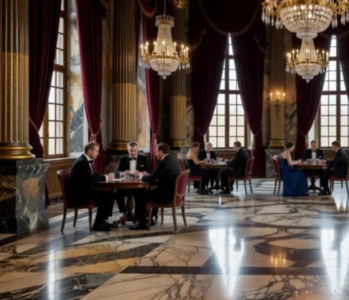 Binnenzijde van een historisch pand met chique interieur voor offline evenementen