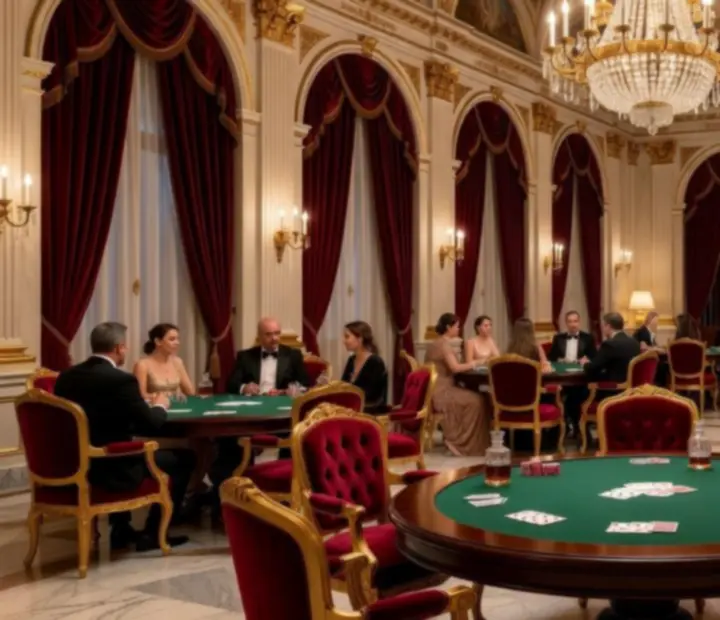 Luxe barokke evenementenhal met kristallen kroonluchters en elegante bar